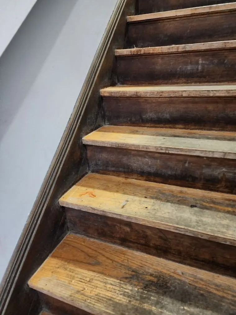 Before: building stairwell cleaning